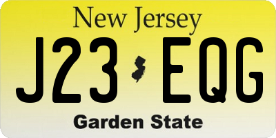 NJ license plate J23EQG