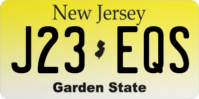 NJ license plate J23EQS