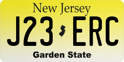 NJ license plate J23ERC