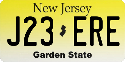 NJ license plate J23ERE