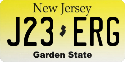 NJ license plate J23ERG