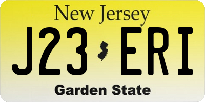 NJ license plate J23ERI
