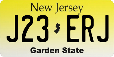 NJ license plate J23ERJ
