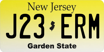 NJ license plate J23ERM