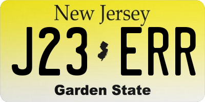 NJ license plate J23ERR