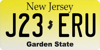 NJ license plate J23ERU
