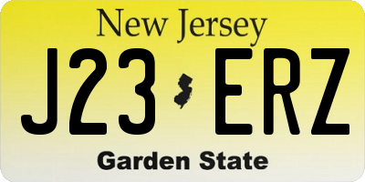 NJ license plate J23ERZ