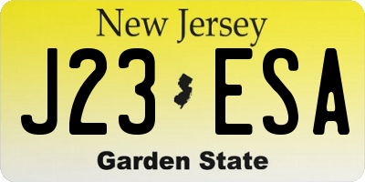 NJ license plate J23ESA
