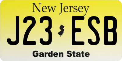 NJ license plate J23ESB