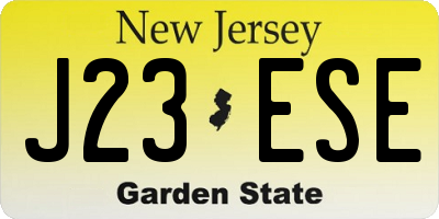 NJ license plate J23ESE