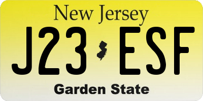 NJ license plate J23ESF
