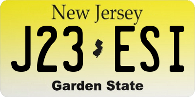 NJ license plate J23ESI