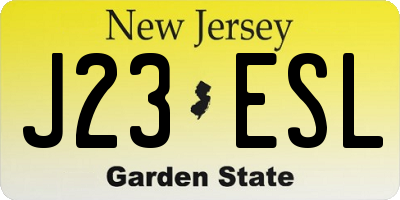 NJ license plate J23ESL