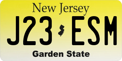 NJ license plate J23ESM