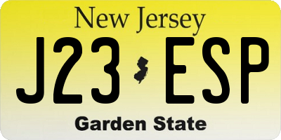 NJ license plate J23ESP