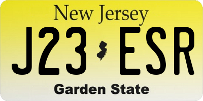 NJ license plate J23ESR