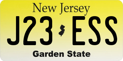 NJ license plate J23ESS