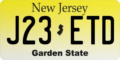 NJ license plate J23ETD