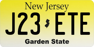 NJ license plate J23ETE
