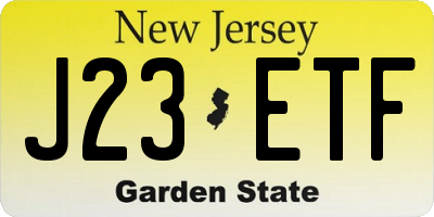 NJ license plate J23ETF