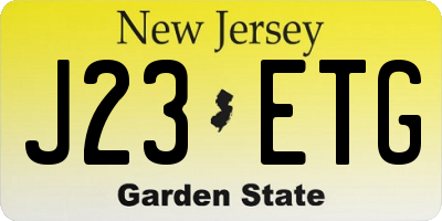 NJ license plate J23ETG