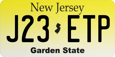 NJ license plate J23ETP