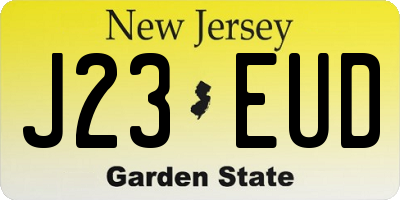 NJ license plate J23EUD