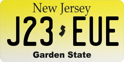NJ license plate J23EUE