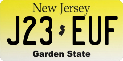 NJ license plate J23EUF