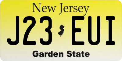 NJ license plate J23EUI