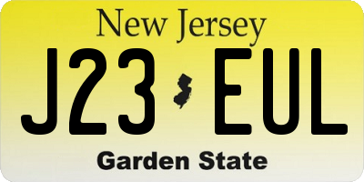 NJ license plate J23EUL