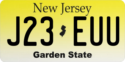 NJ license plate J23EUU