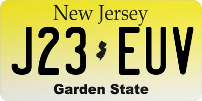 NJ license plate J23EUV