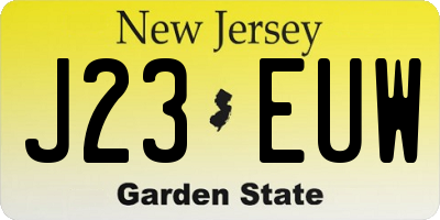 NJ license plate J23EUW
