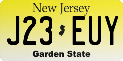 NJ license plate J23EUY