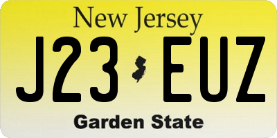 NJ license plate J23EUZ