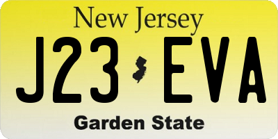 NJ license plate J23EVA