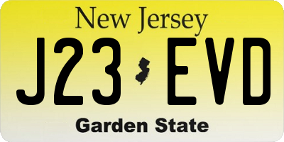 NJ license plate J23EVD