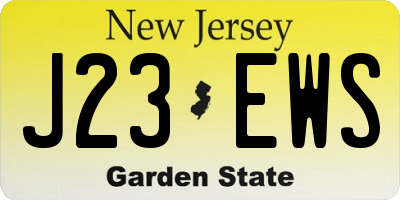 NJ license plate J23EWS