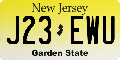 NJ license plate J23EWU