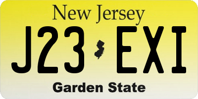 NJ license plate J23EXI