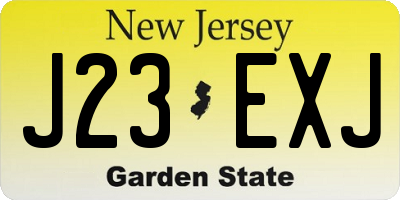NJ license plate J23EXJ