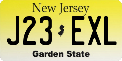 NJ license plate J23EXL