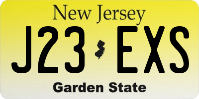 NJ license plate J23EXS