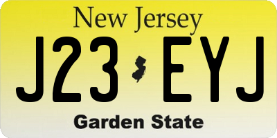 NJ license plate J23EYJ