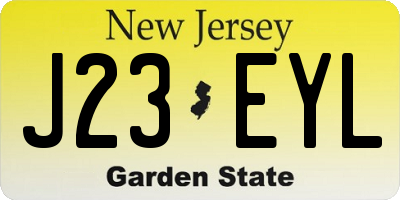 NJ license plate J23EYL