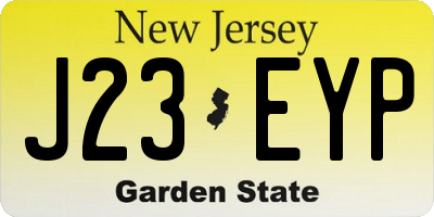 NJ license plate J23EYP