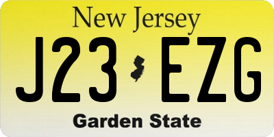NJ license plate J23EZG
