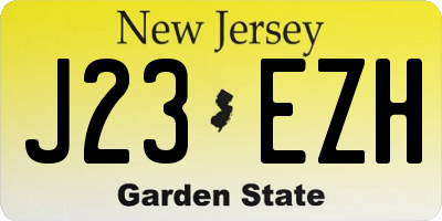 NJ license plate J23EZH