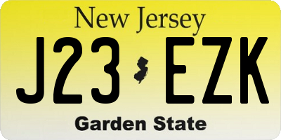 NJ license plate J23EZK